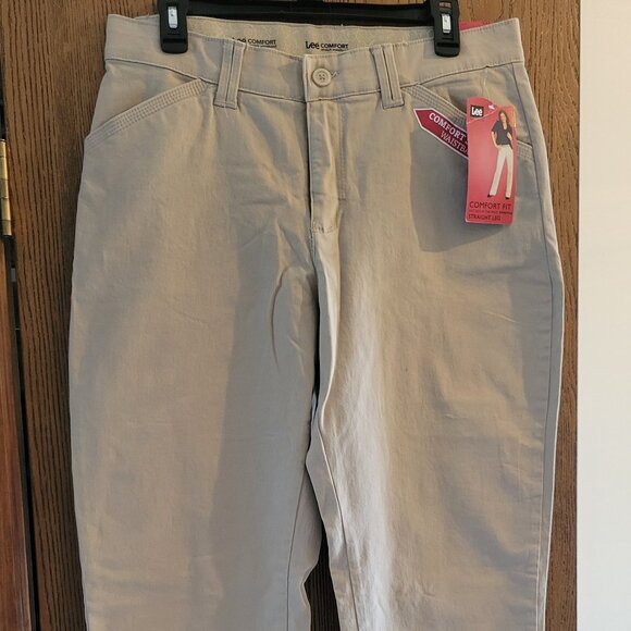 Lee Pants - Lee Comfort Fit stretch straight leg pants, "Sahara" tan, size Misses 12 Long